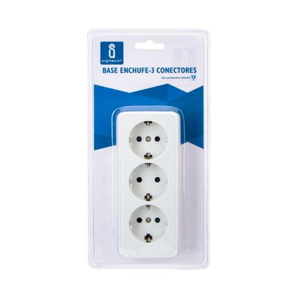Aigostar - Enchufe doméstico triple SCHUKO 250 V/16 A
