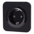Aigostar - Enchufe empotrado con marco SCHUKO 250 V/16 A, negro
