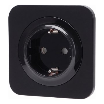 Aigostar - Enchufe empotrado con marco SCHUKO 250 V/16 A, negro