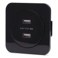 Aigostar - Enchufe USB empotrable con marco 2x USB-A negro