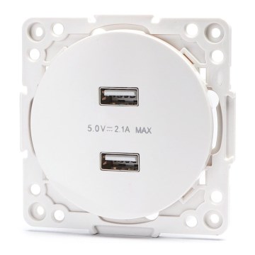 Aigostar - Enchufe USB empotrable sin marco 2x USB-A blanco