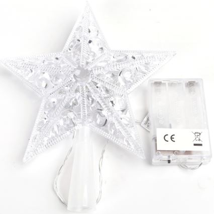 Aigostar - Estrella LED decorativa para Navidad, 10xLED/3xAA, blanco frío