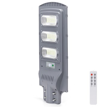 Aigostar - Farola solar LED con sensor con sensor de movimiento y crepuscular LED/150W/3,2V 15000mAh IP65 6500K + control remoto