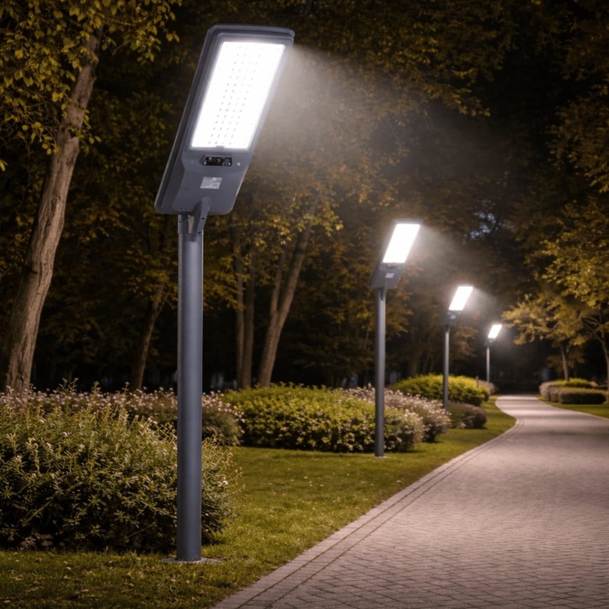 Aigostar - Farola solar LED para calle con sensor LED/300W/3,2V 3600mAh + control remoto