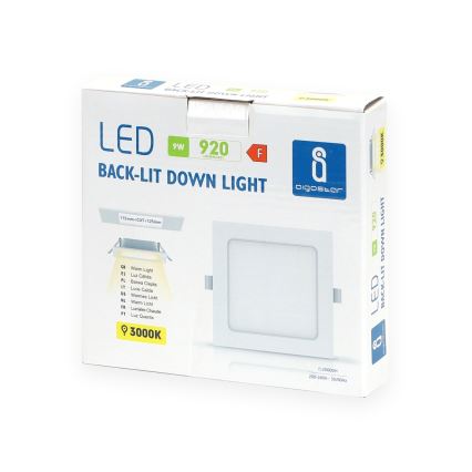 Aigostar - Foco empotrable LED/9W/230V 3000K 14,5x14,5 cm blanco