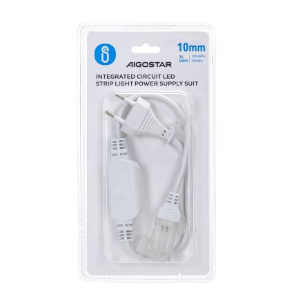 Aigostar - Fuente de alimentación para tiras LED 10 mm 600W/230V blanca