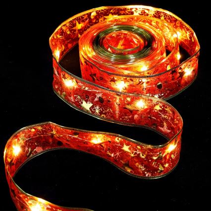 Aigostar - Cadena de luces LED para Navidad 20xLED/3xAA 2 m blanco cálido / rojo