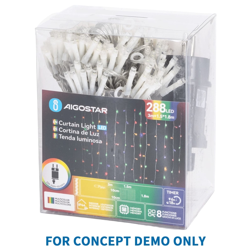 Aigostar - Guirnalda de luces navideñas LED para exterior 1000xLED/8 funciones 103m IP44 multicolor