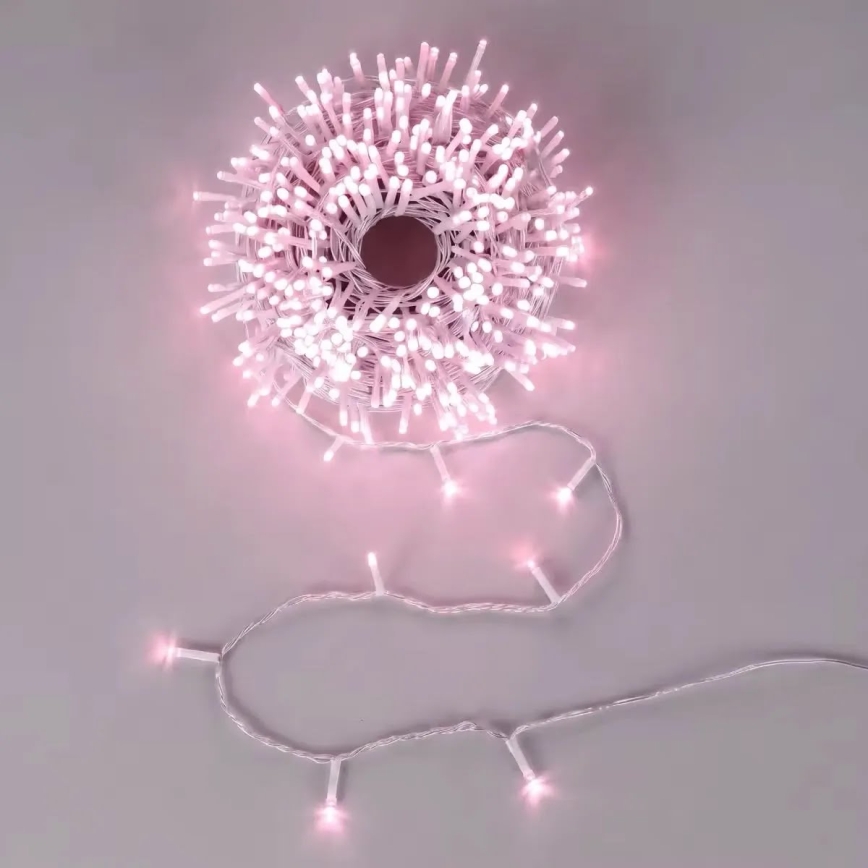 Aigostar - Guirnalda de luces navideñas LED para exterior 500xLED/8 funciones 53m IP44 rosa