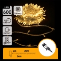 Aigostar - Guirnalda de luces navideñas LED para exterior, 600 LEDs, 30 m, IP44, blanco cálido