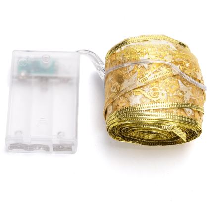 Aigostar - Guirnalda LED navideña 100xLED/3xAA, 10 m, blanco cálido, dorada