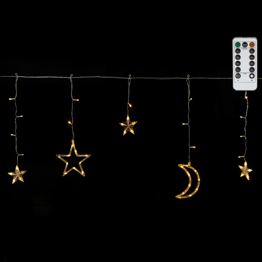 Aigostar - Guirnalda LED exterior 120 LEDs/6W/230V/8 funciones 3x0,6 m IP44 blanco cálido + mando a distancia