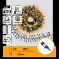 Aigostar - Guirnalda de Navidad LED para exterior 400 LED/8 funciones 13 m IP44 blanco cálido