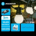 Aigostar - Guirnalda decorativa LED para exterior 10xLED/3m IP44 blanco frío