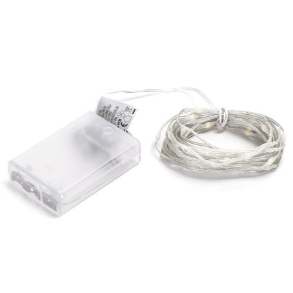 Aigostar - Guirnalda LED 50xLED/3xAA 5,3m blanco cálido