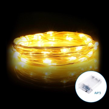 Aigostar - Guirnalda LED de Navidad 100xLED/3xAA 10,3m blanco cálido