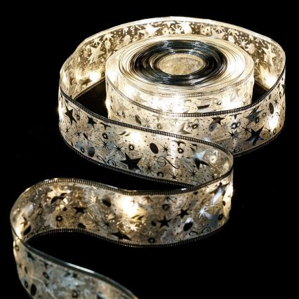 Aigostar - Cadena de luces LED navideña 20xLED/3xAA 2 m blanco cálido plateada