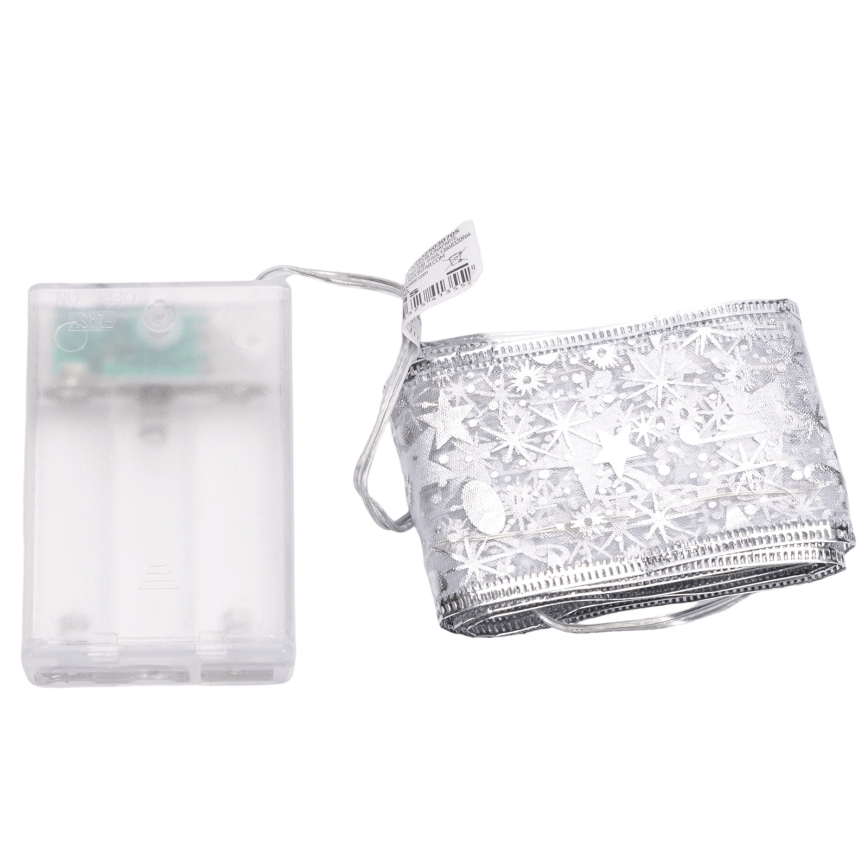 Aigostar - Cadena de luces LED navideña 20xLED/3xAA 2 m blanco cálido plateada