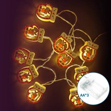 Aigostar - Guirnalda LED de Navidad 20xLED/3xAA 3m blanco cálido guante