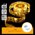 Aigostar - Guirnalda LED de Navidad 50xLED/3xAA 5m blanco cálido dorado