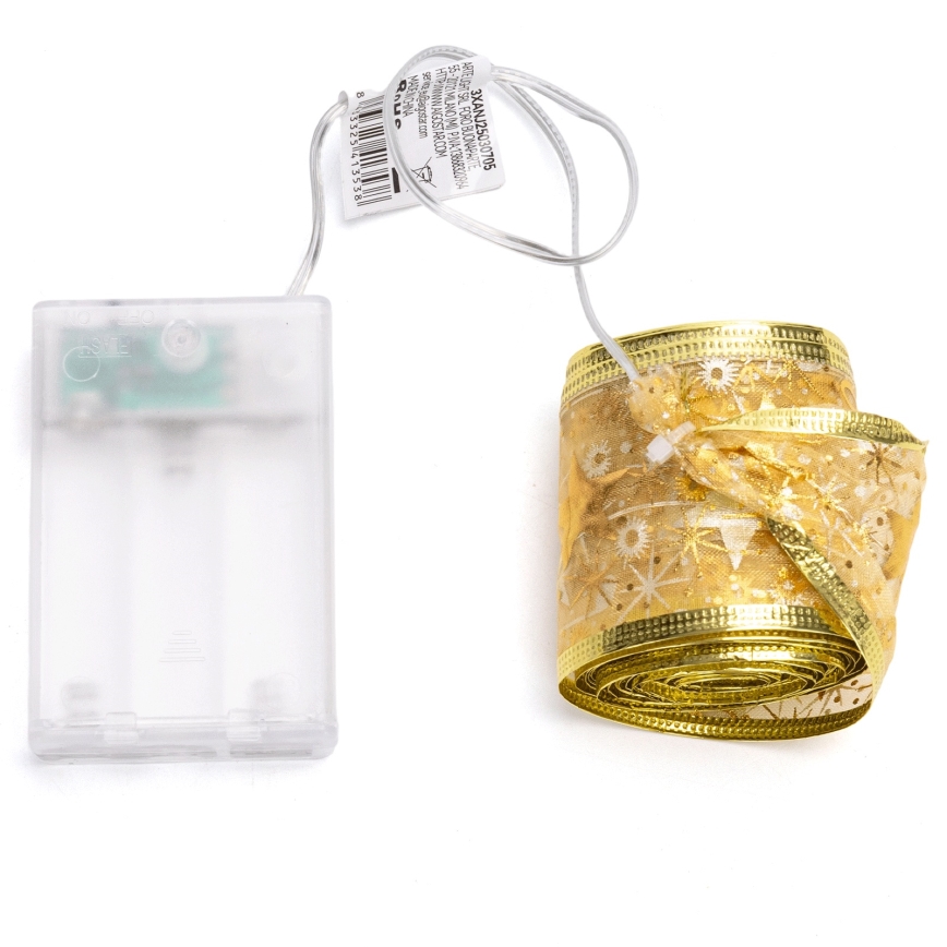 Aigostar - Guirnalda LED de Navidad 50xLED/3xAA 5m blanco cálido dorado