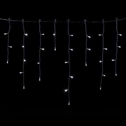 Aigostar - Guirnalda navideña LED para exterior 300xLED/8 funciones 3xAA 18x0,6 m IP44 blanco frío