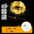 Aigostar - Guirnalda LED navideña 50xLED/3xAA 5,3m blanco cálido