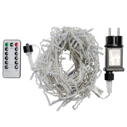 Aigostar - Guirnalda LED exterior 150xLED/6W/230V/8 funciones 1,5x1m IP44 blanco frío + mando a distancia