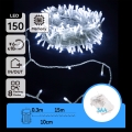 Aigostar - Guirnalda LED para exterior, 150 LEDs, 8 funciones, 15,3 m, IP44, blanco frío