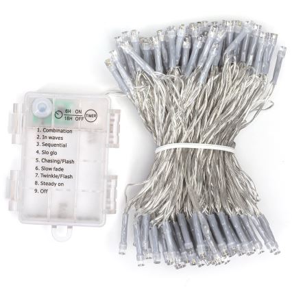 Aigostar - Guirnalda LED para exterior, 150 LEDs, 8 funciones, 15,3 m, IP44, blanco frío