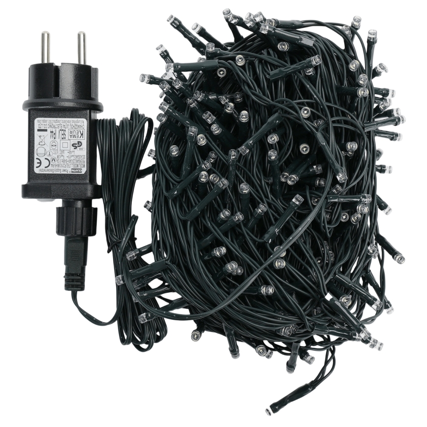 Aigostar - Cadena de luces LED para exterior, 200 LEDs, 8 funciones, 20 m, IP44, blanco frío
