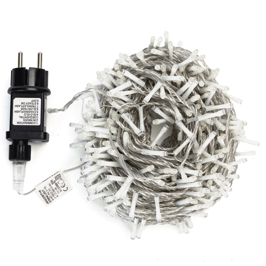 Aigostar - Guirnalda LED exterior 400 LEDs / 8 modos, 20 m, IP44, blanco cálido