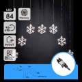 Aigostar - Guirnalda LED para exterior 84 LEDs/8 funciones 1,2 x 1 m IP44 blanco frío con copos de nieve