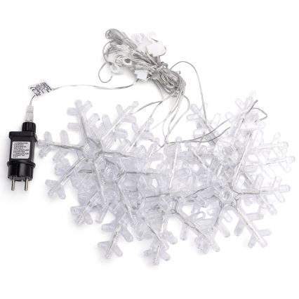 Aigostar - Guirnalda LED para exterior 84xLED/8 funciones 1,2x1m IP44 blanco cálido copos de nieve