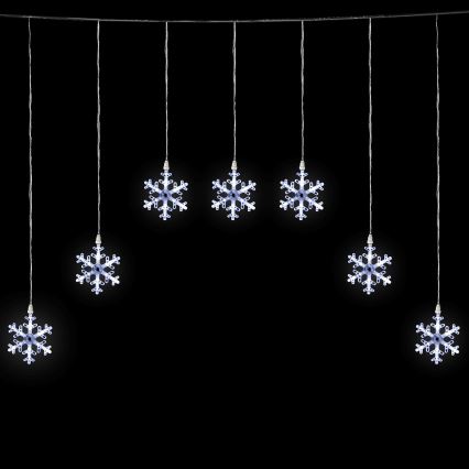 Aigostar - Guirnalda LED para exterior 84xLED/8 funciones 1,2x1m IP44 blanco frío copos de nieve