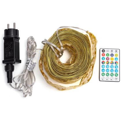 Aigostar - Cadena de luces inteligente para exterior LED RGBICW MESH 100 LEDs, 10 m, IP44 + mando a distancia