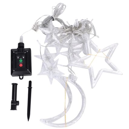 Aigostar - Guirnalda solar LED 120xLED/8 funciones 3x0,6m 500 mAh IP65 blanco frío