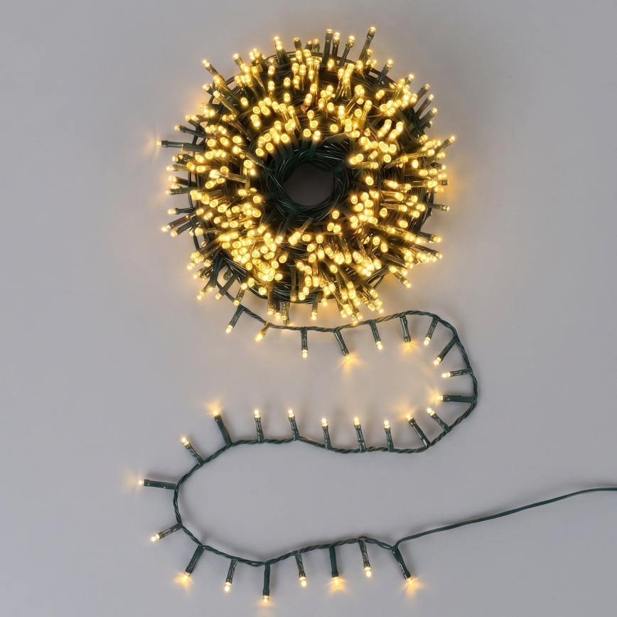 Aigostar - Guirnalda navideña LED 1500 LEDs/8 funciones 33 m IP44 blanco cálido