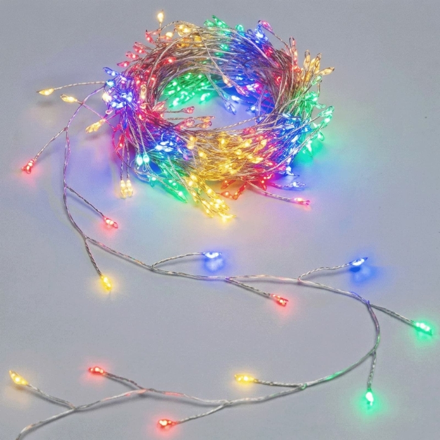 Aigostar - Guirnalda navideña LED de exterior 300xLED/8 funciones 3xAA 9,3 m IP44 multicolor
