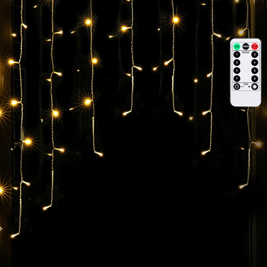 Aigostar - Guirnalda LED para exterior 200xLED/6W/230V/8 funciones 3x1m IP44 blanco cálido + mando a distancia
