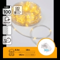 Aigostar - Guirnalda navideña LED para exterior 100xLED/8 funciones 3xAA 10,3m IP44 blanco cálido
