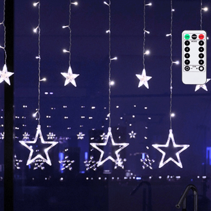 Aigostar - Guirnalda LED para exterior 120 LEDs/8 modos 3x0,6 m IP44 blanco frío + mando a distancia