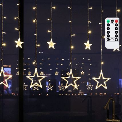 Aigostar - Cadena de luces LED para exterior 120 LEDs/8 funciones 3x0,6 m IP44 blanco cálido + mando a distancia