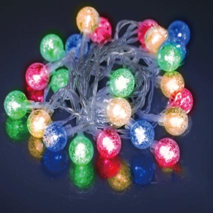 Aigostar - Guirnalda navideña LED para exterior 25xLED/8 funciones 3xAA 2,8m IP44 multicolor