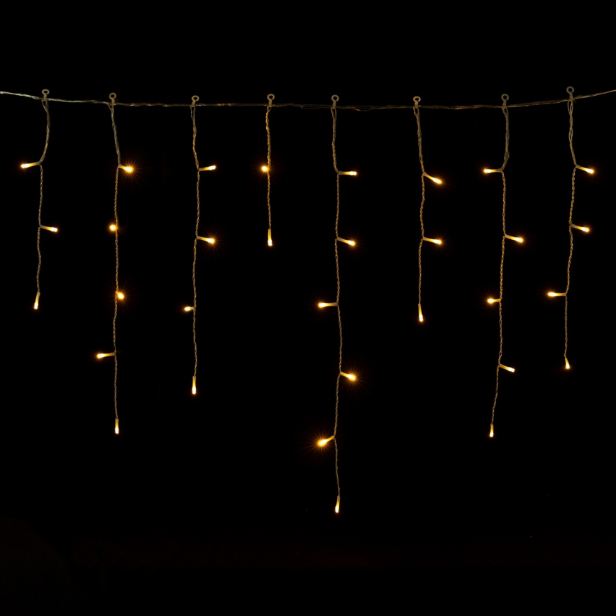 Aigostar - Guirnalda navideña LED para exterior 300 LEDs/8 funciones 3x AA 18x0,6 m IP44 blanco cálido
