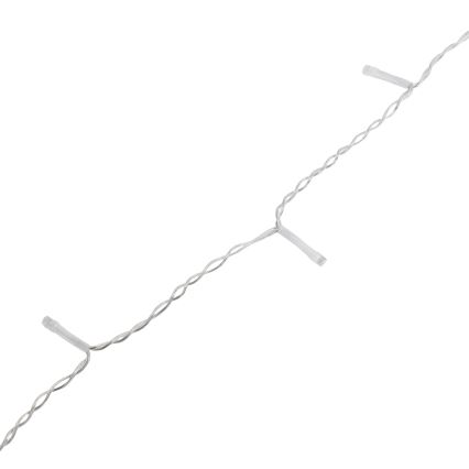 Aigostar - Guirnalda navideña LED para exterior 300 LEDs/8 funciones 3x AA 18x0,6 m IP44 blanco cálido