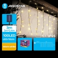 Aigostar - Guirnalda navideña solar LED 100xLED/8 funciones 8x0,4m IP65 blanco cálido 800 mAh