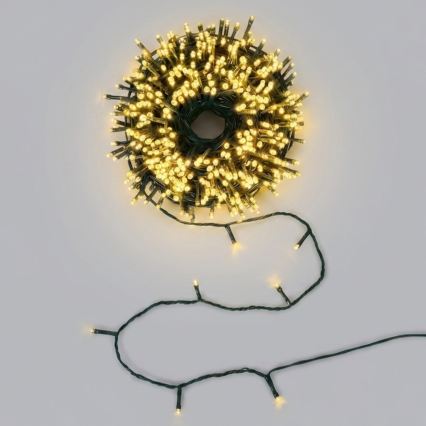 Aigostar - Cadena de luces navideñas solar LED 300xLED/8 funciones 32 m IP65 blanco cálido 1200 mAh
