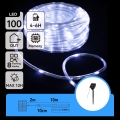 Aigostar - Guirnalda solar de luces LED para Navidad 100 LED/8 funciones 12 m IP65 blanco frío 800 mAh