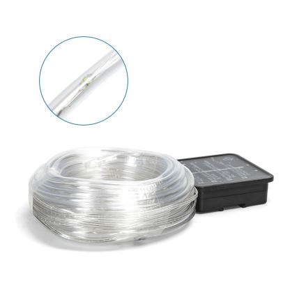 Aigostar - Guirnalda solar LED 100 LEDs/8 funciones 12 m IP65 blanco frío 800 mAh